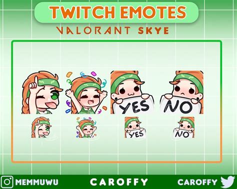 Cute Valorant Skye Emotes Twitch, Discord, Youtube - Etsy Canada