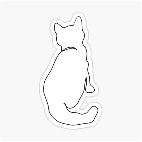 "Cat Cute Kitten Line Art Drawing" Sticker by Tromboo | Redbubble