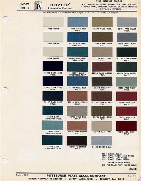 1969 Plymouth Interior Car Colors