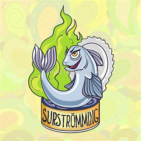 Swedish surströmming Sticker by Kamila Nigmatullina | Stickers, Swedish, Foodstuff