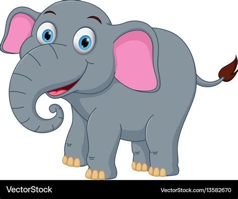 Happy elephant cartoon Royalty Free Vector Image