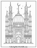 Mosque Coloring Pages Free Printables  Sheets For Kids sketch template