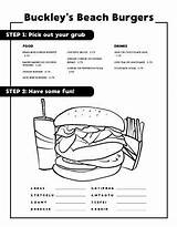 Kids Menu Coloring Page sketch template