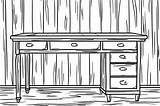 Desk coloring Page For Stress Relief And Creativity Book  sketch template