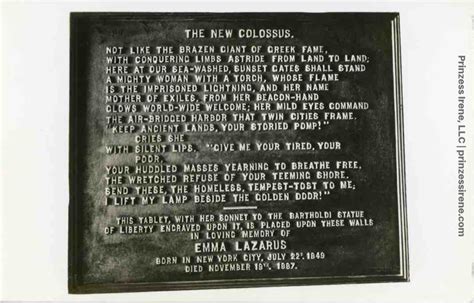 “Give me your tired, your poor, Your huddled masses yearning to breathe free . . . " – Prinzess ...