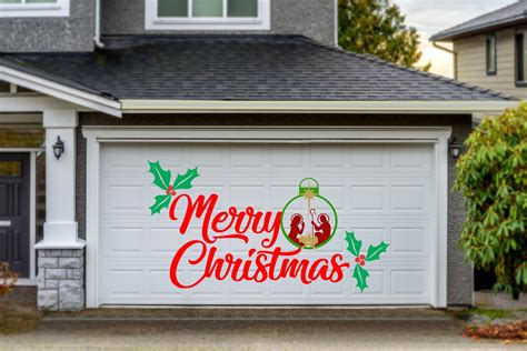 REUSABLE Merry Christmas Garage Door Magnet on Lexan, DURABLE Christmas Garage Door Decal ...