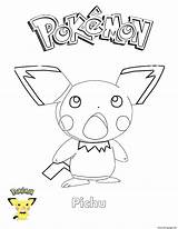 Pichu Pokemon Coloring page Printable sketch template