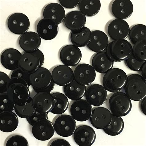 11mm black resin buttons, pack of 20 - The Button Shed