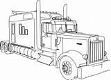 Peterbilt Semi Truck Coloring Page sketch template