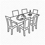 Dining Room Drawing Sketch Coloring Page sketch template