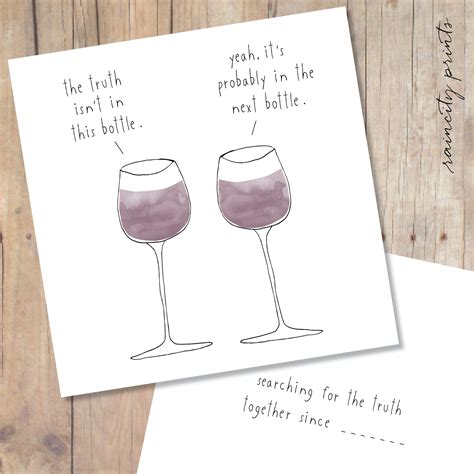 Funny Wine Lovers Card. Searching for The Truth Mom Wine Card. | Etsy ...