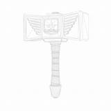 Thor Hammer Coloring Page sketch template