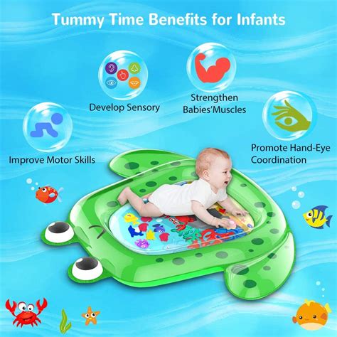 VATOS Tummy Time Water Mat Inflatable Baby Water Play Mat for Kids Perfect Sensory Toys for Baby ...