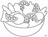 Salad Coloring Page sketch template