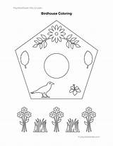 Coloring Page Of A Birdhouse  Free Printables For Kids sketch template
