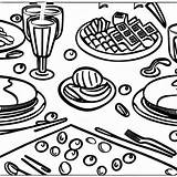 Christmas Dinner Coloring Page · Creative Fabrica sketch template