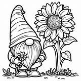 5 Sunflower Gnome Coloring Pages Enchanted  sketch template