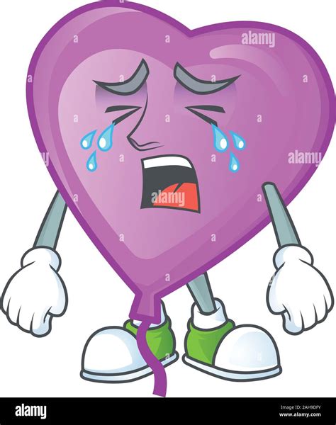Sad Crying gesture purple love balloon cartoon character style Stock Vector Image & Art - Alamy