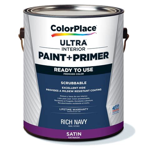 ColorPlace ULTRA Interior Paint & Primer, Rich Navy / Blue, Satin, 1 Gallon - Walmart.com
