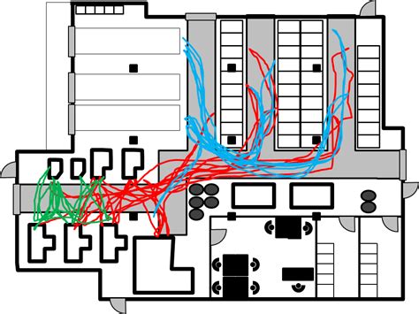 Spaghetti Diagram Multi Color | AllAboutLean.com