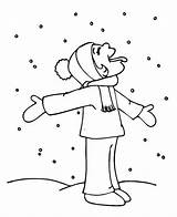 Coloring Pages  Funny Kid Tasting Snow On Winter Page sketch template