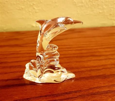 VINTAGE LENOX LEAD Crystal Figurine Dolphin on Wave Sea Creature Ocean Czech Rep $14.00 - PicClick