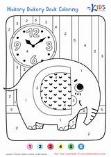 Hickory Dickory Dock – Coloring By Numbers For Kids sketch template