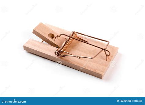 Wooden Mouse Trap Isolated on White Stock Photo - Image of wooden, mouse: 103381388