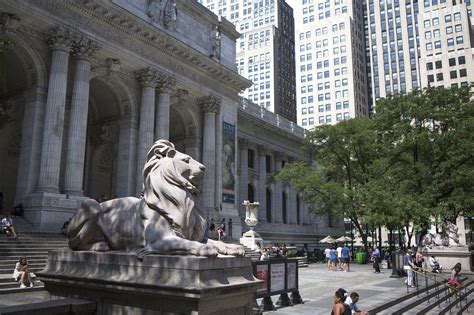 How is the New York Public Library preserving its famed lion statues?