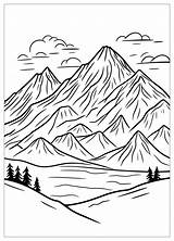 Mountain Coloring Pages  Explore Natures Beauty With Color CrayonAZCom sketch template