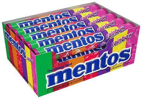 Amazon Lowest Price: Mentos Chewy Mint Candy Roll, Rainbow, Bulk Pack of 15