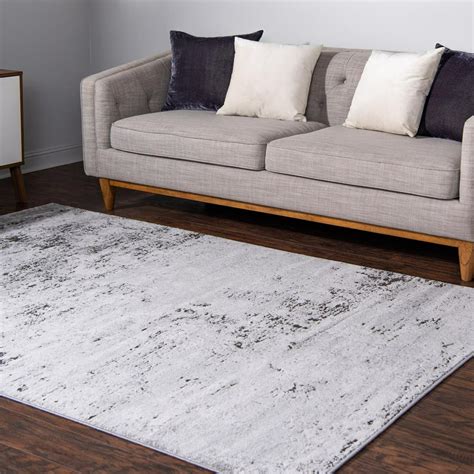 Rugs.Com Leipzig Collection Area Rug ‚Äì 9' x 12' Grey Low-Pile Rug Perfect For Living Rooms ...