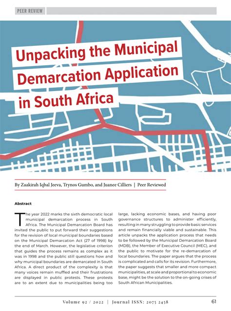 (PDF) Unpacking the Municipal Demarcation Application in South Africa