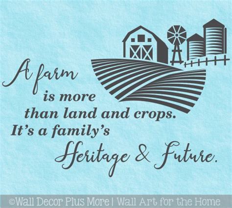 Farmer Wall Art Quote Decal Sticker A Farm Family's Heritage Future