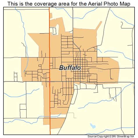 Aerial Photography Map of Buffalo, MO Missouri