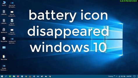 battery icon disappeared windows 10 | Battery icon, Windows 10, Windows