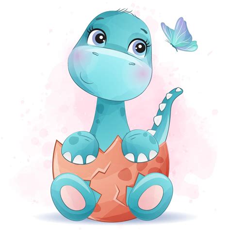 Dinosaurs Vector Watercolor Cute Cartoon Dinosaur Png Transparent | The Best Porn Website