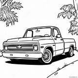 Chevy C10 Vintage Style Coloring Page 47394 37473 sketch template