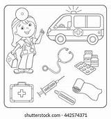 Coloring Page Outline Cartoon Doctor First Stock Vector Royalty Free  sketch template
