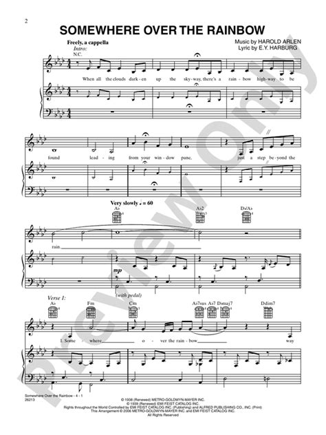 Over the Rainbow: Piano/Vocal/Chords: Katharine McPhee - Digital Sheet ...