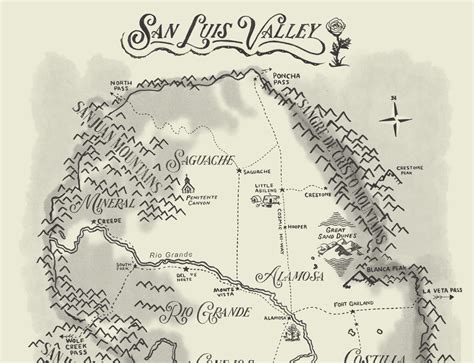 San Luis Valley Vintage Map Illustration by Christopher Shaw on Dribbble