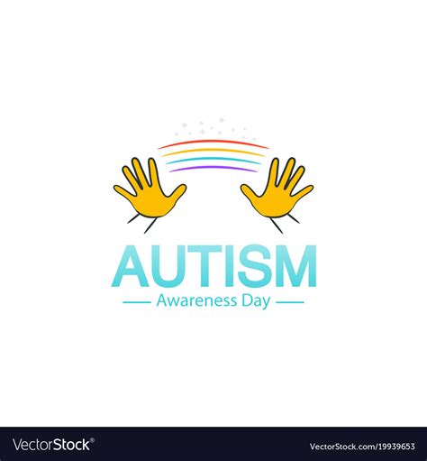 Autism awareness day logo design template Vector Image