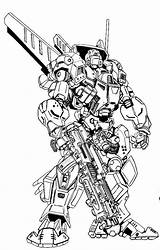 Coloring Pages Robot Mecha Mechwarrior Mechs Gundam Futuristic  sketch template