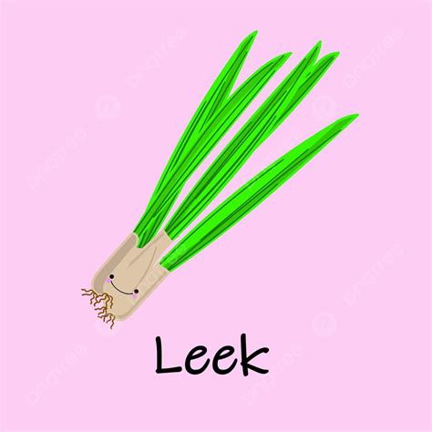 A Cute Cartoon Leek Depicted In Vector Art Standing Alone On A Vibrant Background Vector ...