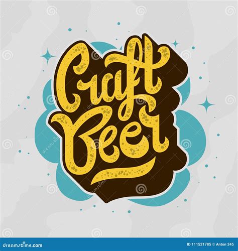 Craft Beer Script Lettering Logo. Stock Vector - Illustration of menu ...