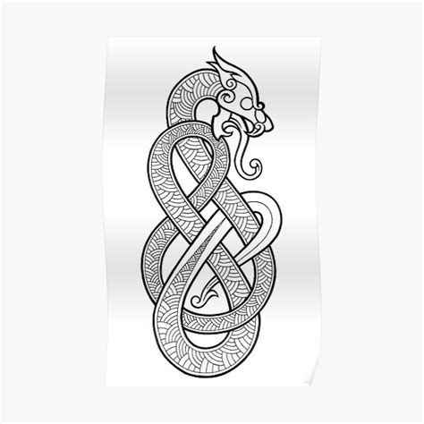 "Dragon Viking Tattoo" Poster for Sale by GreenMandarine | Redbubble