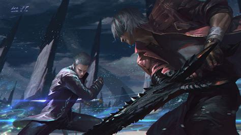 ArtStation - Dante vs Vergil, Lee J.P | Devil may cry, Sonic the hedgehog, Desktop