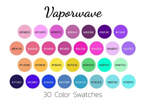 Vaporwave, Color Swatches, Color Palette, iPad - Etsy UK