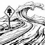Tsunami Coloring Pages  Free & Printable sketch template