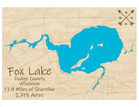 Fox Lake WI Wood Map Multi-layered and Large Sized | Etsy